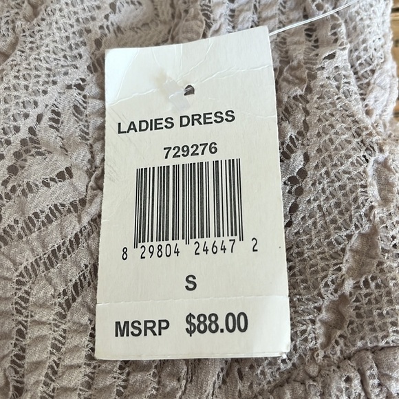 NWT Rabbit Rabbit Rabbit Beige Lace V Neck Fit & Flare Sleeveless Dress S - Picture 12 of 12